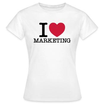 I (Heart) Marketing - Frauen T-Shirt - Weiß - Vorne - AI Model Female 172 dark (172cm)