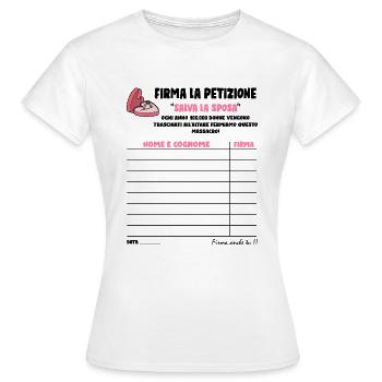 Divertente Detto Firma la Petizione salva la Sposa - Maglietta da donna - bianco - Fronte - AI Model Female 172 dark (172cm)