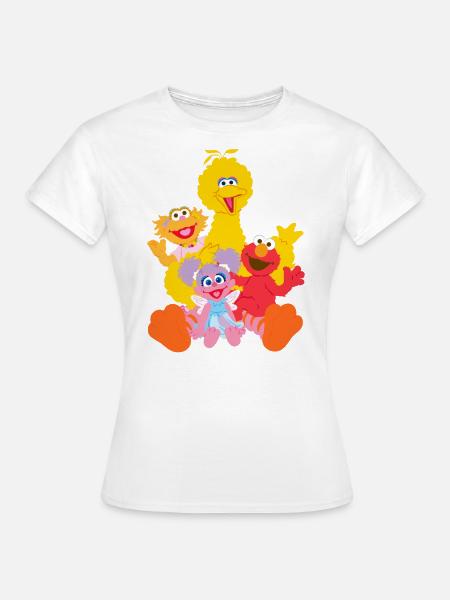 Sesamstraße Bibo, Elmo, Sina, Abby Cadabby - Frauen T-Shirt - Weiß