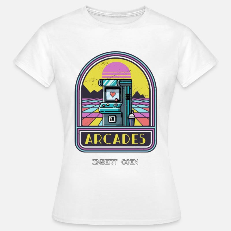 Arcade Machine Insert Coin Gaming Retro Style - Women's T-Shirt - white