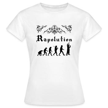 Rap Evolution - Frauen T-Shirt - Weiß - Vorne - AI Model Female 172 dark (172cm)