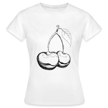 Cherries - T-shirt Femme - blanc - Devant - AI Model Female 172 dark (172cm)