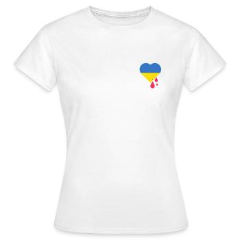 Solidarité et cœur pour l’Ukraine - T-shirt Femme - blanc - Devant - AI Model Female 172 dark (172cm)