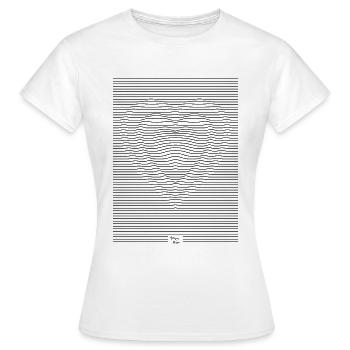 Grand cœur - T-shirt Femme - blanc - Devant - AI Model Female 172 dark (172cm)