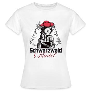 Modern Black Forest girl with Bollenhut - Women's T-Shirt - white - Front - AI Model Female 172 dark (172cm)