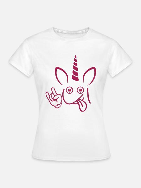 Einhorn party gesicht - Frauen T-Shirt - Weiß