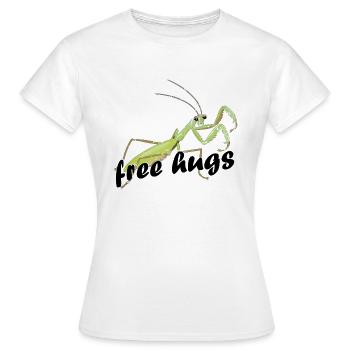 câlins gratuits - Mante religieuse - T-shirt Femme - blanc - Devant - AI Model Female 172 dark (172cm)