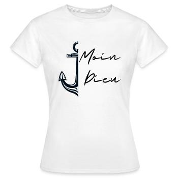 Moin Dieu - Frauen T-Shirt - Weiß - Vorne - AI Model Female 172 dark (172cm)