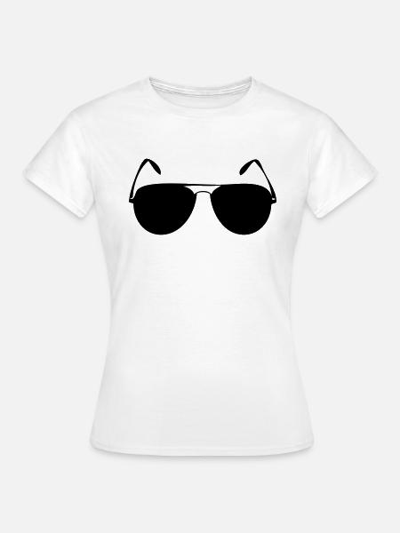 Pilotenbrille - Frauen T-Shirt - Weiß