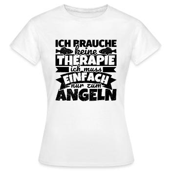 Angeln lustiger Spruch Angler Fischen - Frauen T-Shirt - Weiß - Vorne - AI Model Female 172 dark (172cm)