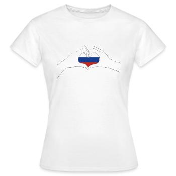 Cœur de Russie - T-shirt Femme - blanc - Devant - AI Model Female 172 dark (172cm)