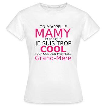 on m'appelle mamy - T-shirt Femme - blanc - Devant - AI Model Female 172 dark (172cm)