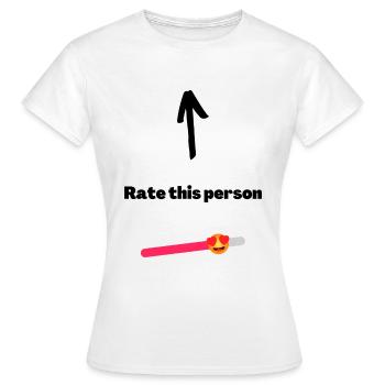 Évaluez cette personne - T-shirt Femme - blanc - Devant - AI Model Female 172 dark (172cm)