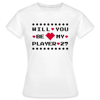 SEREZ-VOUS MON JOUEUR 2 - SE MARIER - DEMANDE EN MARIAGE - T-shirt Femme - blanc - Devant - AI Model Female 172 dark (172cm)