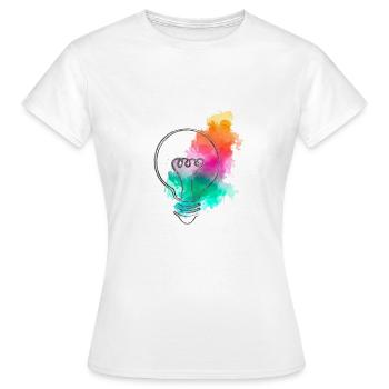 L'ampoule aux taches de couleurs - T-shirt Femme - blanc - Devant - AI Model Female 172 dark (172cm)