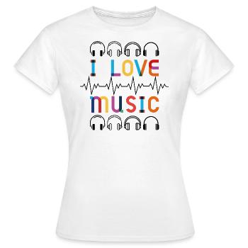 Ich Liebe Musik - Frauen T-Shirt - Weiß - Vorne - AI Model Female 172 dark (172cm)