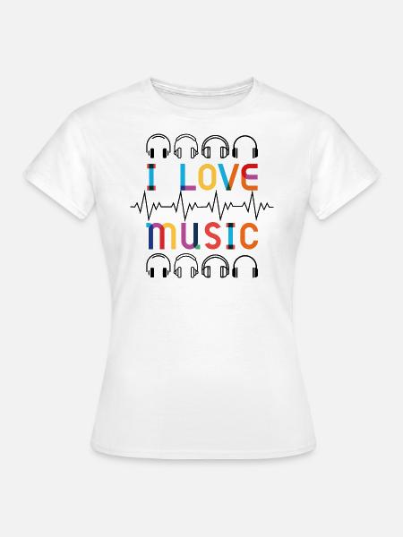 Ich Liebe Musik - Frauen T-Shirt - Weiß