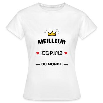 Meilleur copine du monde - T-shirt Femme - blanc - Devant - AI Model Female 172 dark (172cm)
