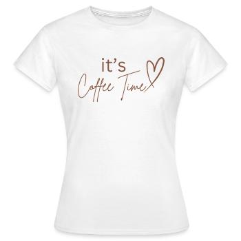 C’est l’heure du café - T-shirt Femme - blanc - Devant - AI Model Female 172 dark (172cm)
