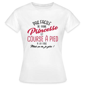 Princesse et course à pied - T-shirt Femme - blanc - Devant - AI Model Female 172 dark (172cm)