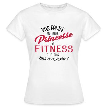 Princesse et fitness - T-shirt Femme - blanc - Devant - AI Model Female 172 dark (172cm)