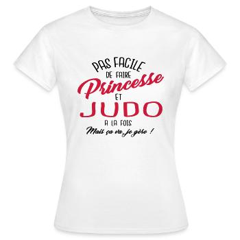 Princesse et judo - T-shirt Femme - blanc - Devant - AI Model Female 172 dark (172cm)