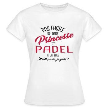 Princesse et padel - T-shirt Femme - blanc - Devant - AI Model Female 172 dark (172cm)