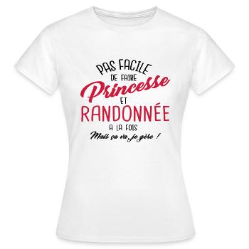 Princesse et randonnée - T-shirt Femme - blanc - Devant - AI Model Female 172 dark (172cm)