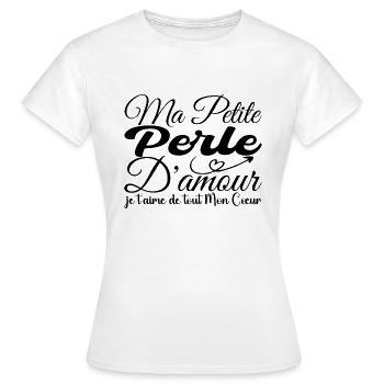 Liebesperle Geschenk, Beste Perle Ich liebe dich - Frauen T-Shirt - Weiß - Vorne - AI Model Female 172 dark (172cm)