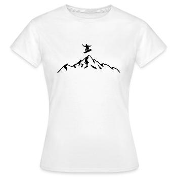 Snowboard, Halfpipe, Wintersport, Skiurlaub - Frauen T-Shirt - Weiß - Vorne - AI Model Female 172 dark (172cm)