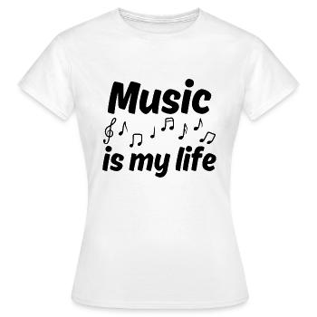 La musique est ma vie - T-shirt Femme - blanc - Devant - AI Model Female 172 dark (172cm)