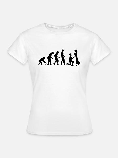 EVOLUTION HEIRATSANTRAG! - Frauen T-Shirt - Weiß