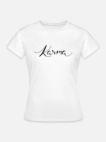 Karma-Schriftzug - Frauen T-Shirt - Weiß