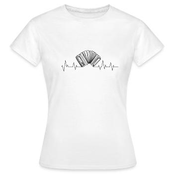accordéon - T-shirt Femme - blanc - Devant - AI Model Female 172 dark (172cm)