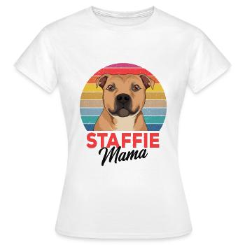Staffordshire Bullterrier - Frauen T-Shirt - Weiß - Vorne - AI Model Female 172 dark (172cm)