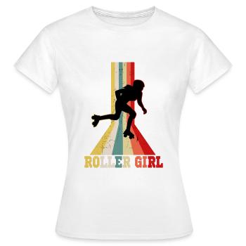 Rollschuhe - Frauen T-Shirt - Weiß - Vorne - AI Model Female 172 dark (172cm)