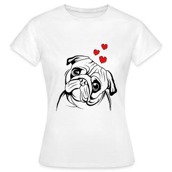 Mops - Frauen T-Shirt - Weiß - Vorne - AI Model Female 172 dark (172cm)