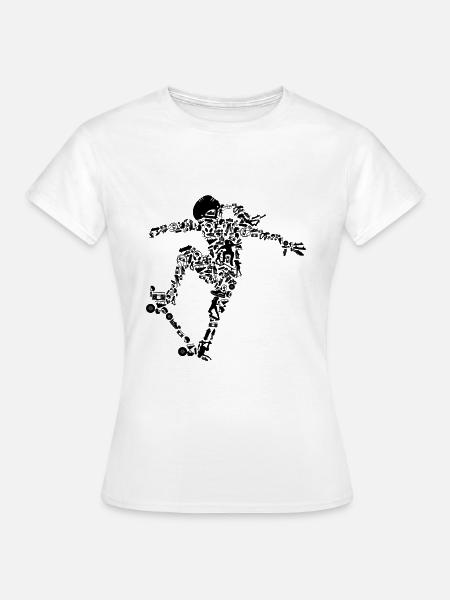 Skateboard Mädchen - Frauen T-Shirt - Weiß