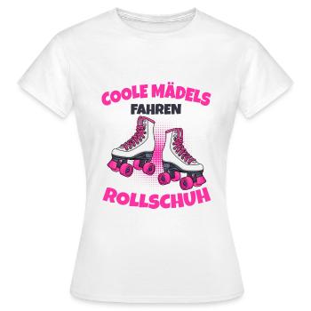 Rollschuhe - Frauen T-Shirt - Weiß - Vorne - AI Model Female 172 dark (172cm)