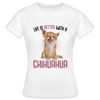 Chihuahua - T-shirt Femme - blanc - Devant - AI Model Female 172 dark (172cm)