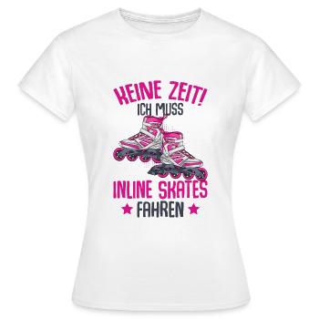 Inline Skates - Frauen T-Shirt - Weiß - Vorne - AI Model Female 172 dark (172cm)