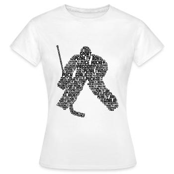 Eishockey Torwart - Frauen T-Shirt - Weiß - Vorne - AI Model Female 172 dark (172cm)