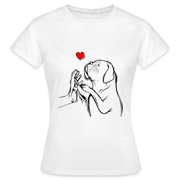 Dogue de Bordeaux Dogue Chiens - T-shirt Femme - blanc - Devant - AI Model Female 172 dark (172cm)