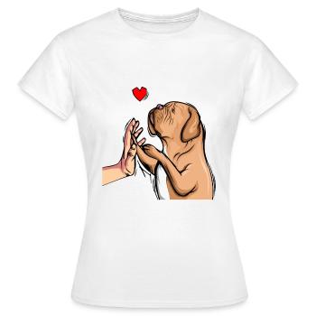 Dogue de Bordeaux Dogue Chiens - T-shirt Femme - blanc - Devant - AI Model Female 172 dark (172cm)