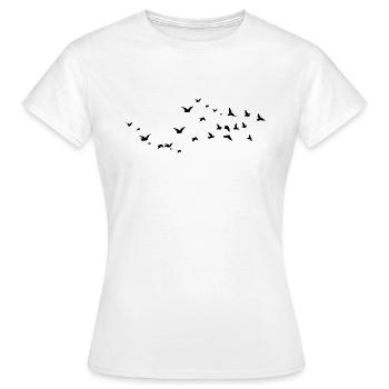 Birds - Oiseaux - T-shirt Femme - blanc - Devant - AI Model Female 172 dark (172cm)