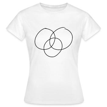 three circles form a circle - Women's T-Shirt - white - Front - AI Model Female 172 dark (172cm)