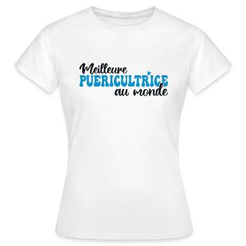 La Meilleure Puéricultrice Au Monde - T-shirt Femme - blanc - Devant - AI Model Female 172 dark (172cm)