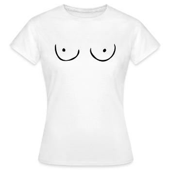 Tits - Women's T-Shirt - white - Front - AI Model Female 172 dark (172cm)