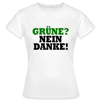 grüne nein danke - Frauen T-Shirt - Weiß - Vorne - AI Model Female 172 dark (172cm)