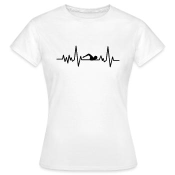 Nageurs battements de coeur nage - T-shirt Femme - blanc - Devant - AI Model Female 172 dark (172cm)